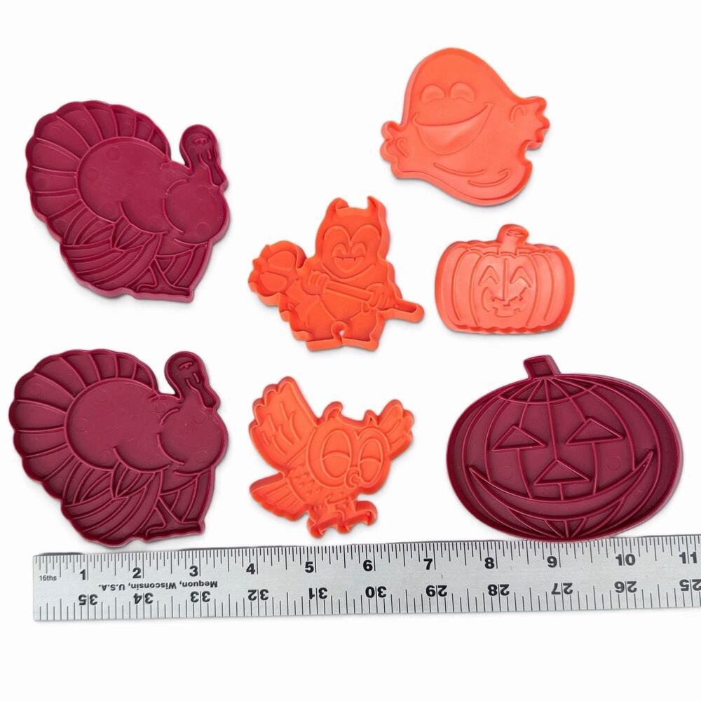 Vtg Cookie Cutters Mixed Lot 7 Halloween Thanksgiving Turkey Pumpkin Ghost Owl